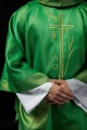 Ornat zielony z haftem kłosów zboża i krzyża - S-7052-01-54 - HAF S-7052-01-54 - Dewocjonalia P.H. Jakóbczak - Katolicki sklep liturgiczny i hurtownia