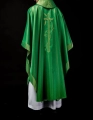 Ornat zielony z haftem kłosów zboża i krzyża - S-7052-01-54 - HAF S-7052-01-54 - Dewocjonalia P.H. Jakóbczak - Katolicki sklep liturgiczny i hurtownia