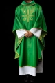 Ornat zielony z haftem symboli Alfa i Omega, kłosów zboża i krzyża - S-7053-01-54 - HAF S-7053-01-54 - Dewocjonalia P.H. Jakóbczak - Katolicki sklep liturgiczny i hurtownia