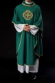 Ornat zielony z haftowanym krzyżem - S-7066-01-70 - HAF S-7066-01-70 - Dewocjonalia P.H. Jakóbczak - Katolicki sklep liturgiczny i hurtownia