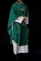 Ornat zielony z haftowanymi krzyżami - S-7068-01-70 - HAF S-7068-01-70 - Dewocjonalia P.H. Jakóbczak - Katolicki sklep liturgiczny i hurtownia