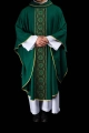 Ornat zielony z haftowanym pasem z motywem krzyży - S-7071-01-70 - HAF S-7071-01-70 - Dewocjonalia P.H. Jakóbczak - Katolicki sklep liturgiczny i hurtownia
