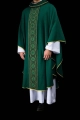 Ornat zielony z haftowanym pasem z motywem krzyży - S-7071-01-70 - HAF S-7071-01-70 - Dewocjonalia P.H. Jakóbczak - Katolicki sklep liturgiczny i hurtownia