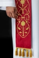 Stuła kapłańska czerwona z haftem IHS - S-2052-02-76 - HAF S-2052-02-76 - Dewocjonalia P.H. Jakóbczak - Katolicki sklep liturgiczny i hurtownia