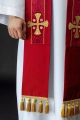 Stuła kapłańska czerwona z haftowanymi krzyżami - S-2068-02-70 - HAF S-2068-02-70 - Dewocjonalia P.H. Jakóbczak - Katolicki sklep liturgiczny i hurtownia