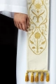 Stuła kapłańska ecru z haftem IHS - S-2052-05-76 - HAF S-2052-05-76 - Dewocjonalia P.H. Jakóbczak - Katolicki sklep liturgiczny i hurtownia