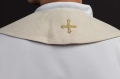 Aksamitna stuła kapłańska ecru z haftem IHS - S-2055-05-70 - HAF S-2055-05-70 - Dewocjonalia P.H. Jakóbczak - Katolicki sklep liturgiczny i hurtownia