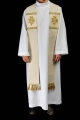 Stuła kapłańska ecru z haftem IHS - S-2067-05-70 - HAF S-2067-05-70 - Dewocjonalia P.H. Jakóbczak - Katolicki sklep liturgiczny i hurtownia