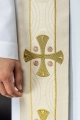 Stuła kapłańska ecru z haftowanymi krzyżami - S-2068-05-70 - HAF S-2068-05-70 - Dewocjonalia P.H. Jakóbczak - Katolicki sklep liturgiczny i hurtownia