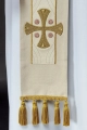 Stuła kapłańska ecru z haftowanymi krzyżami - S-2068-05-70 - HAF S-2068-05-70 - Dewocjonalia P.H. Jakóbczak - Katolicki sklep liturgiczny i hurtownia