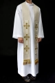 Stuła kapłańska ecru z haftowanymi krzyżami - S-2068-05-70 - HAF S-2068-05-70 - Dewocjonalia P.H. Jakóbczak - Katolicki sklep liturgiczny i hurtownia
