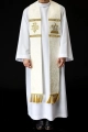 Stuła wielkanocna ecru z haftem Baranka Bożego i IHS - S-2072-05-88 - HAF S-2072-05-88 - Dewocjonalia P.H. Jakóbczak - Katolicki sklep liturgiczny i hurtownia