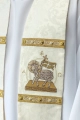 Stuła wielkanocna ecru z haftem Baranka Bożego i IHS - S-2072-05-88 - HAF S-2072-05-88 - Dewocjonalia P.H. Jakóbczak - Katolicki sklep liturgiczny i hurtownia