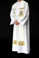 Stuła wielkanocna ecru z haftem Baranka Bożego i IHS - S-2072-05-88 - HAF S-2072-05-88 - Dewocjonalia P.H. Jakóbczak - Katolicki sklep liturgiczny i hurtownia