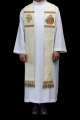 Stuła kapłańska ecru z haftem IHS - S-2075-05-88 - HAF S-2075-05-88 - Dewocjonalia P.H. Jakóbczak - Katolicki sklep liturgiczny i hurtownia