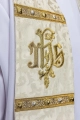 Stuła kapłańska ecru z haftem IHS - S-2075-05-88 - HAF S-2075-05-88 - Dewocjonalia P.H. Jakóbczak - Katolicki sklep liturgiczny i hurtownia
