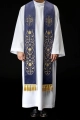 Stuła kapłańska fioletowa z haftem IHS - S-2052-03-76 - HAF S-2052-03-76 - Dewocjonalia P.H. Jakóbczak - Katolicki sklep liturgiczny i hurtownia