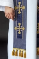 Stuła kapłańska fioletowa z haftowanymi krzyżami - S-2068-03-70 - HAF S-2068-03-70 - Dewocjonalia P.H. Jakóbczak - Katolicki sklep liturgiczny i hurtownia