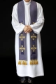 Stuła kapłańska fioletowa z haftowanymi krzyżami - S-2068-03-70 - HAF S-2068-03-70 - Dewocjonalia P.H. Jakóbczak - Katolicki sklep liturgiczny i hurtownia