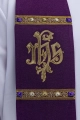 Stuła adwentowa fioletowa z haftem IHS - S-2076-03-103 - HAF S-2076-03-103 - Dewocjonalia P.H. Jakóbczak - Katolicki sklep liturgiczny i hurtownia