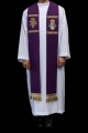 Stuła adwentowa fioletowa z haftem IHS - S-2076-03-103 - HAF S-2076-03-103 - Dewocjonalia P.H. Jakóbczak - Katolicki sklep liturgiczny i hurtownia