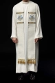 Stuła kapłańska ecru z haftem maryjnym - S-2074-05-71 - HAF S-2074-05-71 - Dewocjonalia P.H. Jakóbczak - Katolicki sklep liturgiczny i hurtownia