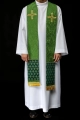 Stuła kapłańska zielona z haftowanym krzyżem - S-2054-01-67 - HAF S-2054-01-67 - Dewocjonalia P.H. Jakóbczak - Katolicki sklep liturgiczny i hurtownia
