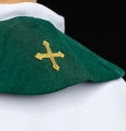 Stuła kapłańska zielona z haftem PAX, kłosami zboża i rybą - S-2058-01-70 - HAF S-2058-01-70 - Dewocjonalia P.H. Jakóbczak - Katolicki sklep liturgiczny i hurtownia