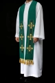 Stuła kapłańska zielona z haftowanymi krzyżami - S-2068-01-70 - HAF S-2068-01-70 - Dewocjonalia P.H. Jakóbczak - Katolicki sklep liturgiczny i hurtownia