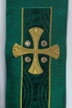 Stuła kapłańska zielona z haftowanymi krzyżami - S-2068-01-70 - HAF S-2068-01-70 - Dewocjonalia P.H. Jakóbczak - Katolicki sklep liturgiczny i hurtownia
