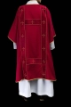 Dalmatyka czerwona z haftowanymi krzyżami i aksamitnymi pasami - LE/1073/02/B - HAF LE/1073/02/B - Dewocjonalia P.H. Jakóbczak - Katolicki sklep liturgiczny i hurtownia