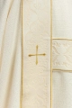 Dalmatyka ecru z haftowanymi krzyżami i aksamitnymi pasami - LE/1073/05/B - HAF LE/1073/05/B - Dewocjonalia P.H. Jakóbczak - Katolicki sklep liturgiczny i hurtownia