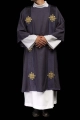 Dalmatyka fioletowa z haftowanym krzyżem i aksamitnymi pasami - LE/1030/03/B - HAF LE/1030/03/B - Dewocjonalia P.H. Jakóbczak - Katolicki sklep liturgiczny i hurtownia