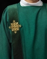 Dalmatyka zielona z haftowanym krzyżem i aksamitnymi pasami - LE/1030/01/B - HAF LE/1030/01/B - Dewocjonalia P.H. Jakóbczak - Katolicki sklep liturgiczny i hurtownia