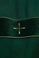 Dalmatyka zielona z haftowanymi krzyżami i aksamitnymi pasami - LE/1073/01/B - HAF LE/1073/01/B - Dewocjonalia P.H. Jakóbczak - Katolicki sklep liturgiczny i hurtownia