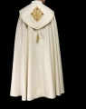 Kapa liturgiczna ecru z haftowanym pasem z monogramem IHS - LE/3010/05 - HAF LE/3010/05 - Dewocjonalia P.H. Jakóbczak - Katolicki sklep liturgiczny i hurtownia