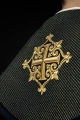 Kapa liturgiczna czarna z aksamitnym pasem i haftowanym krzyżem - LE/3029/07 - HAF LE/3029/07 - Dewocjonalia P.H. Jakóbczak - Katolicki sklep liturgiczny i hurtownia