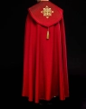 Kapa liturgiczna czerwona z aksamitnym pasem i haftowanym krzyżem - LE/3029/02 - HAF LE/3029/02 - Dewocjonalia P.H. Jakóbczak - Katolicki sklep liturgiczny i hurtownia