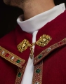 Kapa liturgiczna czerwona z haftem IHS - S-3067-02-70 - HAF S-3067-02-70 - Dewocjonalia P.H. Jakóbczak - Katolicki sklep liturgiczny i hurtownia