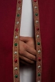 Kapa liturgiczna czerwona z haftem IHS - S-3067-02-70 - HAF S-3067-02-70 - Dewocjonalia P.H. Jakóbczak - Katolicki sklep liturgiczny i hurtownia