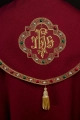 Kapa liturgiczna czerwona z haftem IHS - S-3067-02-70 - HAF S-3067-02-70 - Dewocjonalia P.H. Jakóbczak - Katolicki sklep liturgiczny i hurtownia