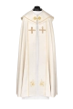 Kapa liturgiczna ecru z haftowanym krzyżem - KDT/3042/05/86 - HAF KDT/3042/05/86 - Dewocjonalia P.H. Jakóbczak - Katolicki sklep liturgiczny i hurtownia