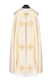Kapa liturgiczna ecru z aksamitnym pasem i haftowanymi krzyżami - KDT/3046/05 - HAF KDT/3046/05 - Dewocjonalia P.H. Jakóbczak - Katolicki sklep liturgiczny i hurtownia