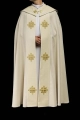 Kapa liturgiczna ecru z aksamitnym pasem i haftowanym krzyżem - LE/3029/05 - HAF LE/3029/05 - Dewocjonalia P.H. Jakóbczak - Katolicki sklep liturgiczny i hurtownia