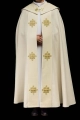 Kapa liturgiczna ecru z aksamitnym pasem i haftowanym krzyżem - LE/3029/05 - HAF LE/3029/05 - Dewocjonalia P.H. Jakóbczak - Katolicki sklep liturgiczny i hurtownia