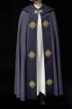 Kapa liturgiczna fioletowa z aksamitnym pasem i haftowanym krzyżem - LE/3029/03 - HAF LE/3029/03 - Dewocjonalia P.H. Jakóbczak - Katolicki sklep liturgiczny i hurtownia