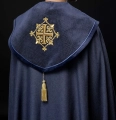 Kapa liturgiczna fioletowa z aksamitnym pasem i haftowanym krzyżem - LE/3029/03 - HAF LE/3029/03 - Dewocjonalia P.H. Jakóbczak - Katolicki sklep liturgiczny i hurtownia