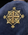 Kapa liturgiczna fioletowa z aksamitnym pasem i haftowanym krzyżem - LE/3029/03 - HAF LE/3029/03 - Dewocjonalia P.H. Jakóbczak - Katolicki sklep liturgiczny i hurtownia