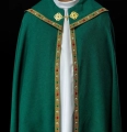 Kapa liturgiczna zielona z haftem IHS - S-3067-01-70 - HAF S-3067-01-70 - Dewocjonalia P.H. Jakóbczak - Katolicki sklep liturgiczny i hurtownia