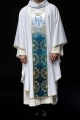 Ornat biały z haftowanym pasem - HAF HA7015-04 - Dewocjonalia P.H. Jakóbczak - Katolicki sklep liturgiczny i hurtownia